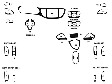 dodge dart 2013-2016 Dash Kit Diagram
