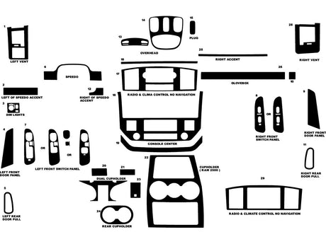 dodge ram 2006-2009 (2500 / 3500) Dash Kit Diagram