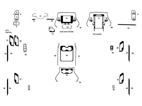 ram 2500 2018-2019 (bench seats) Dash Kit Diagram