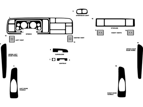 dodge ram 1994-1997 Dash Kit Diagram