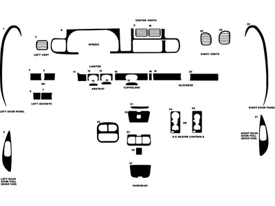 dodge ram 1998-2001 (1500) Dash Kit Diagram