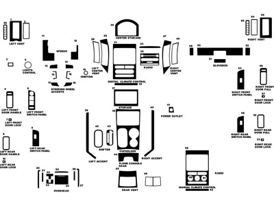 ford edge 2007-2008 Dash Kit Diagram