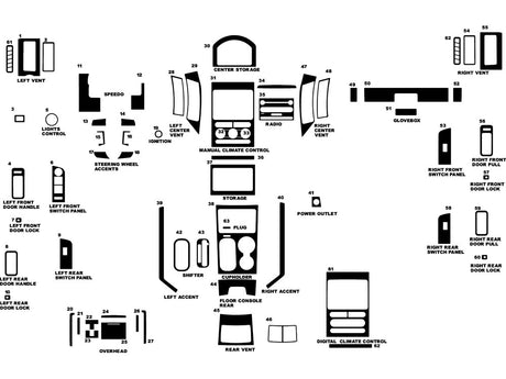 ford edge 2009-2010 Dash Kit Diagram