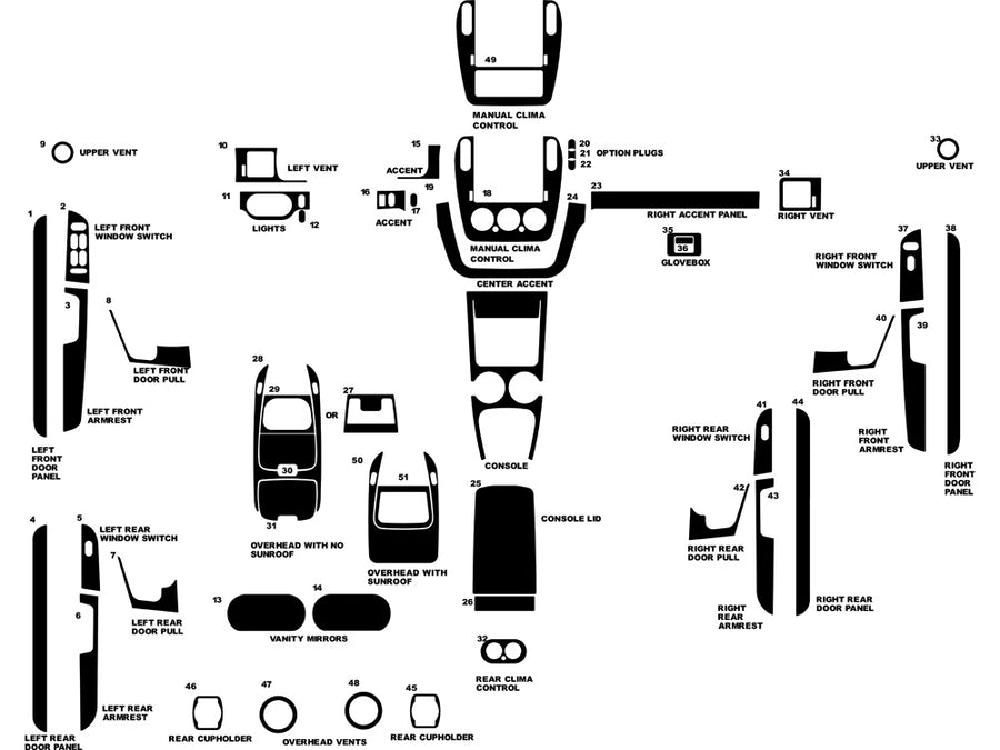 ford explorer 2002-2005 Dash Kit Diagram