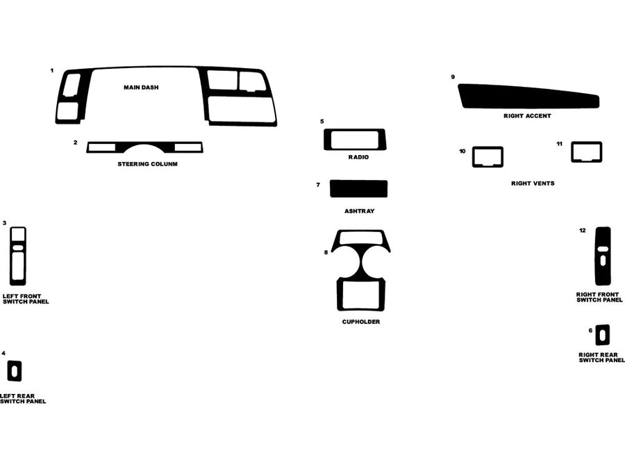 ford explorer 1993-1994 Dash Kit Diagram