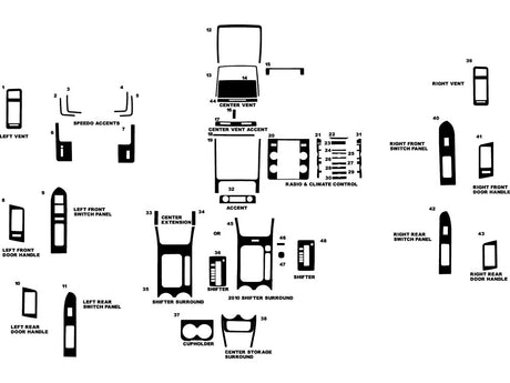 mercury mariner 2008-2011 Dash Kit Diagram