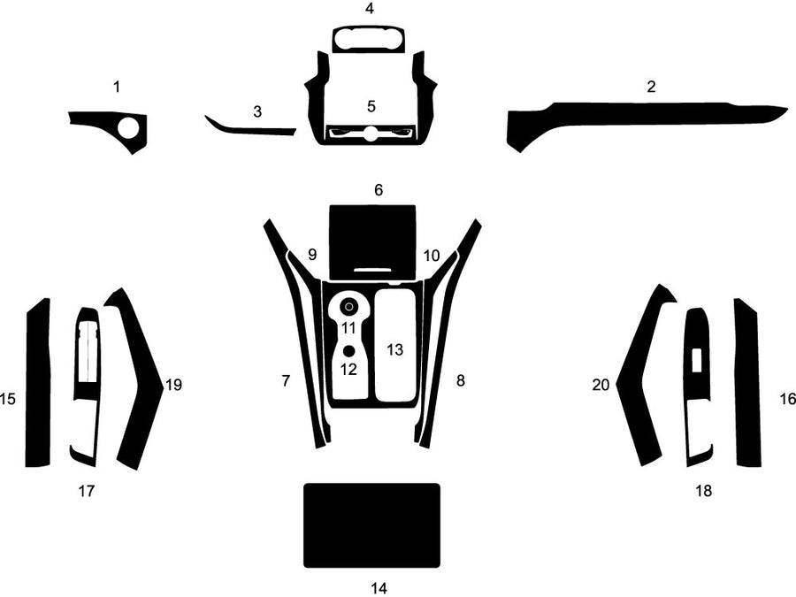 ford explorer 2020-2025 Dash Kit Diagram