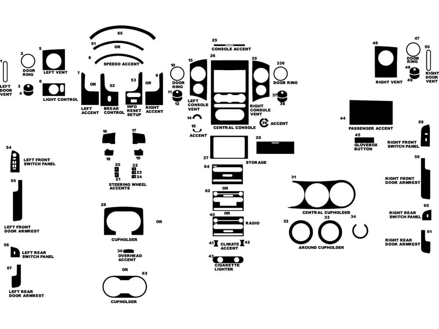 ford f-150 2004-2008 Dash Kit Diagram