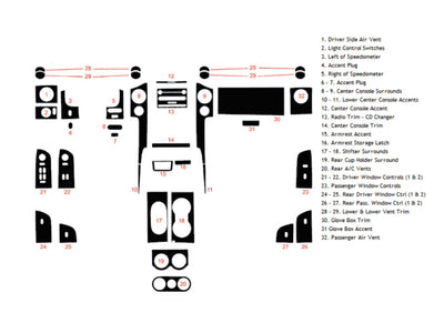 ford f-150 2004-2008 (fx4 / lariat) Dash Kit Diagram