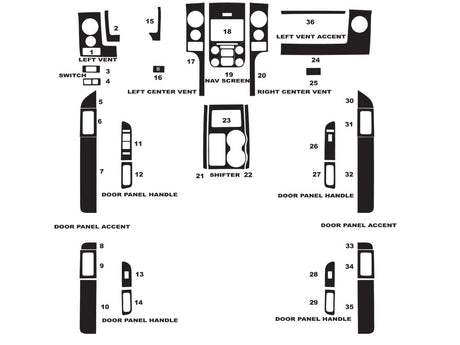 ford f-150 2014-2015 (fx4 / lariat) Dash Kit Diagram