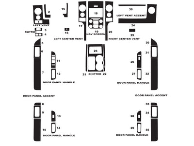 ford f-150 2014-2015 (fx4 / lariat) Dash Kit Diagram