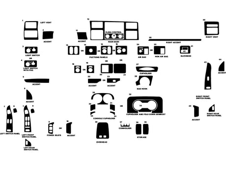 ford f-250 2001-2004 Dash Kit Diagram