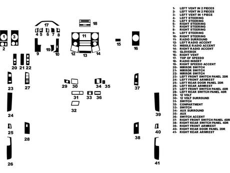 ford f-350 2011-2015 Dash Kit Diagram