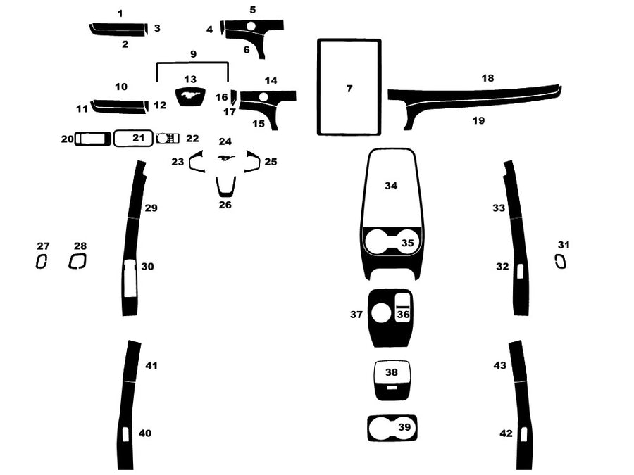 ford mustang mach-e 2021-2023 Dash Kit Diagram