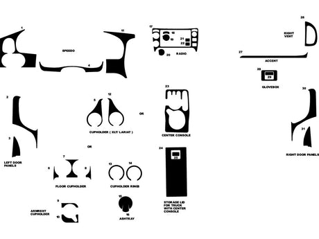 ford ranger 2003-2007 Dash Kit Diagram