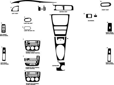 mercury sable 2000-2005 Dash Kit Diagram