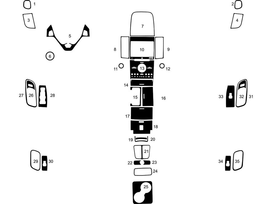 ford taurus 2013-2019 Dash Kit Diagram