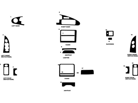 mercury sable 1993-1995 Dash Kit Diagram