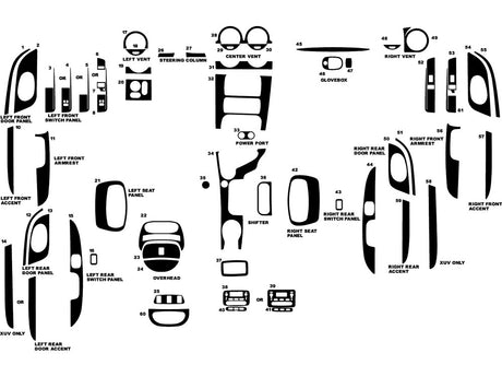 isuzu ascender 2003-2005 Dash Kit Diagram