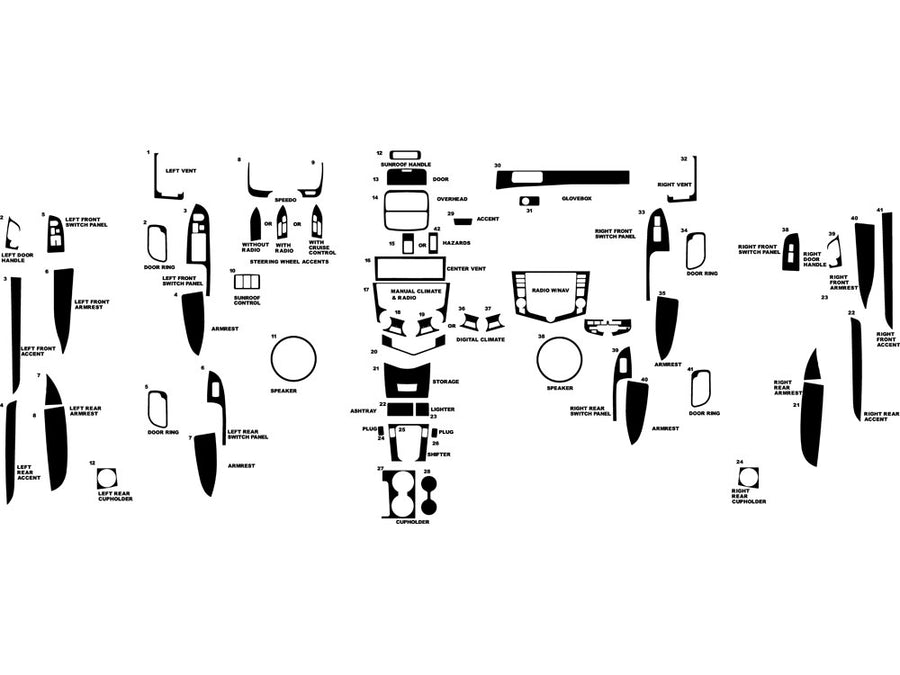 honda accord 2003-2007 Dash Kit Diagram