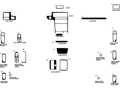 honda accord 1990-1993 Dash Kit Diagram