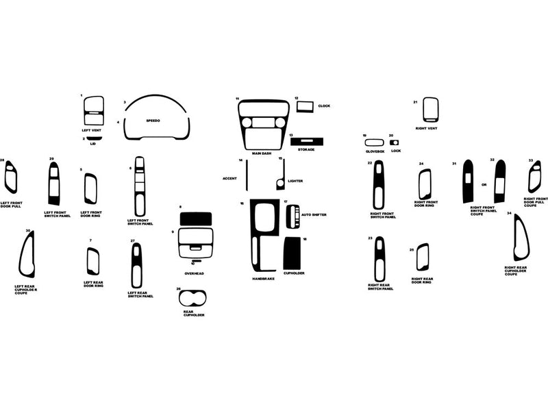 honda accord 1998-2000 Dash Kit Diagram