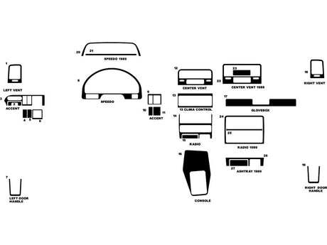 honda civic 1989-1991 Dash Kit Diagram