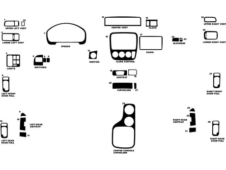 honda cr-v 1997-2001 Dash Kit Diagram