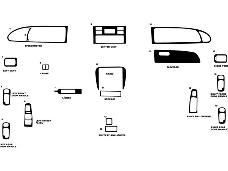 honda odyssey 1995-1998 Dash Kit Diagram