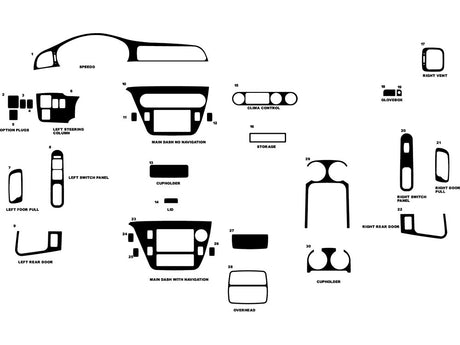 honda odyssey 1999-2004 Dash Kit Diagram