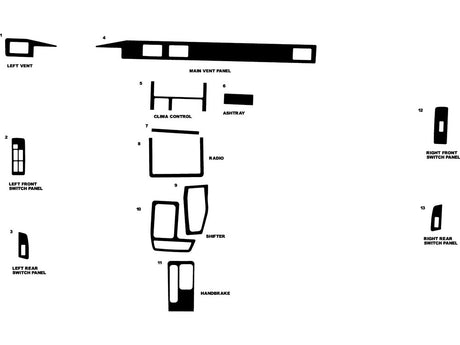 isuzu rodeo 1992-1995 Dash Kit Diagram