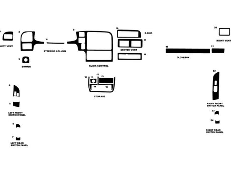 isuzu rodeo 1996-1997 Dash Kit Diagram