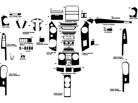 honda pilot 2009-2011 Dash Kit Diagram