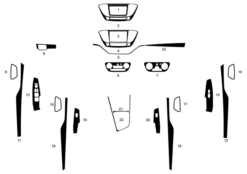 hyundai accent 2018-2021 Dash Kit Diagram