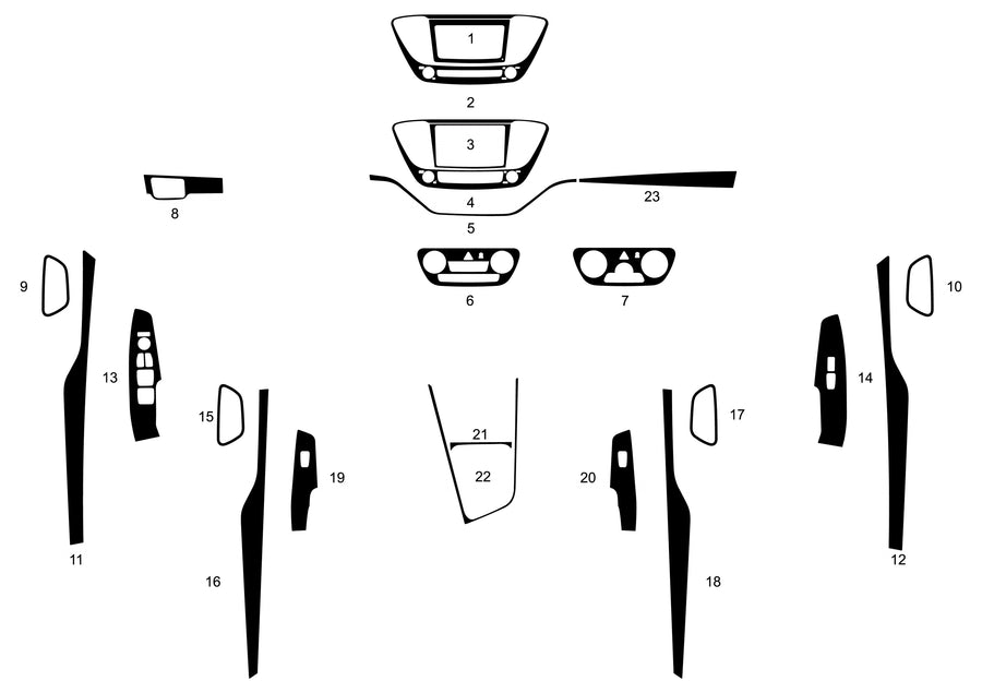hyundai accent 2018-2021 Dash Kit Diagram