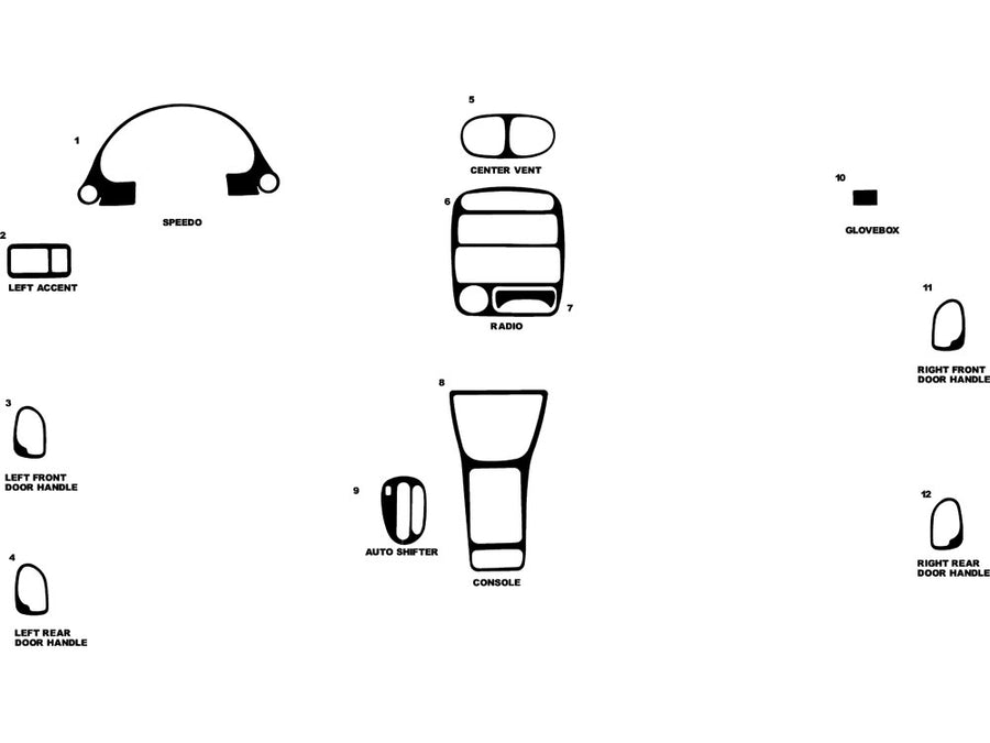hyundai accent 1995-1999 Dash Kit Diagram