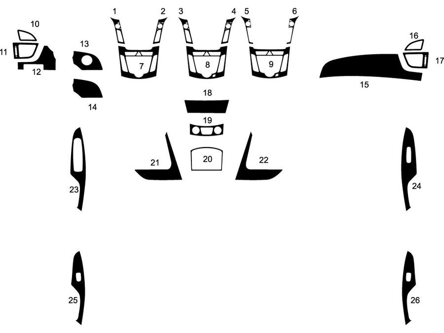 hyundai elantra 2013-2017 (gt) Dash Kit Diagram