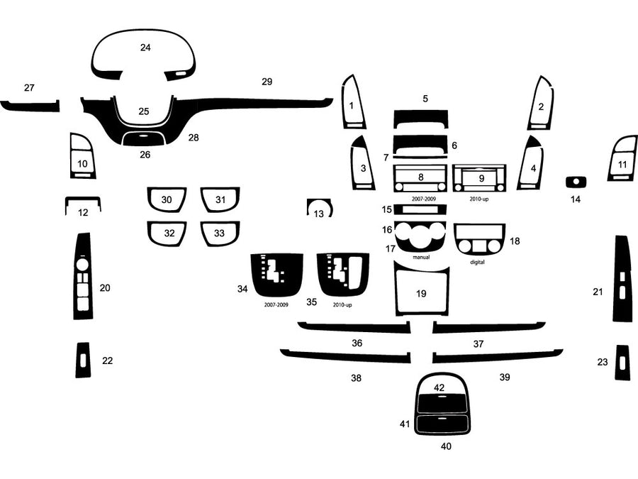 hyundai santa fe 2007-2012 Dash Kit Diagram