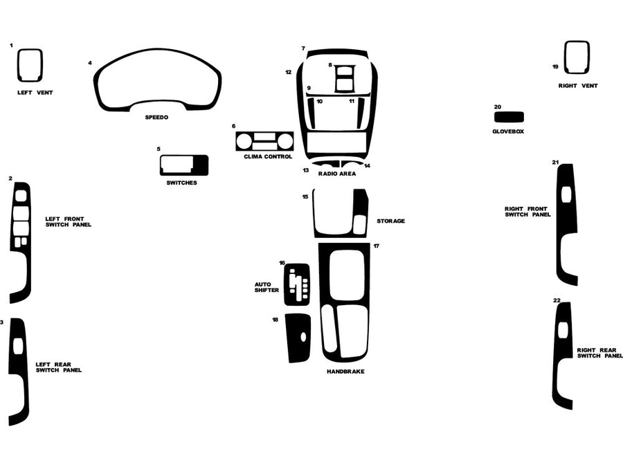 hyundai sonata 2002-2005 Dash Kit Diagram
