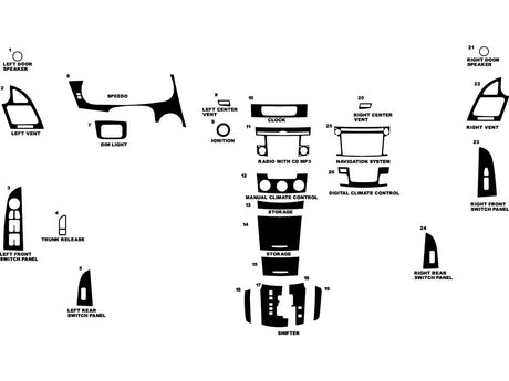 hyundai sonata 2009-2010 Dash Kit Diagram