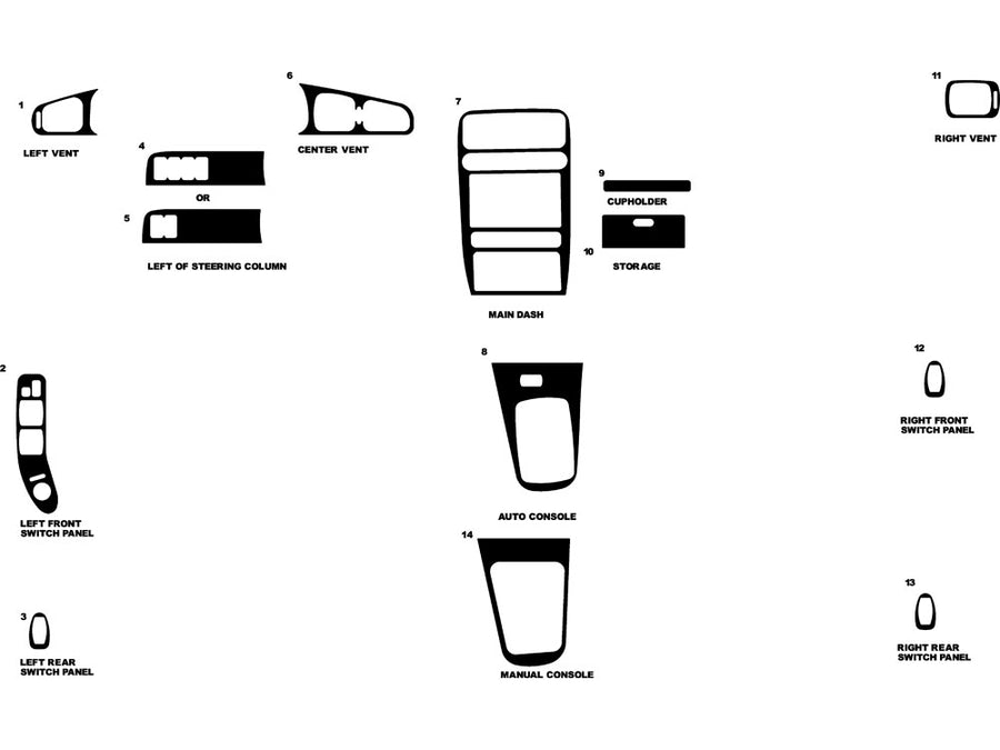 hyundai sonata 1995-1996 Dash Kit Diagram