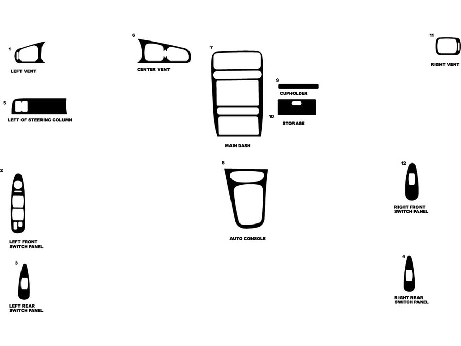 hyundai sonata 1997-1998 Dash Kit Diagram