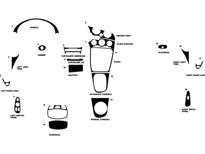 hyundai tiburon 2000-2002 Dash Kit Diagram
