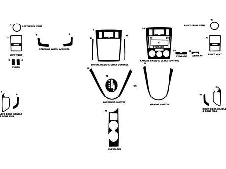 hyundai tiburon 2006-2006 Dash Kit Diagram
