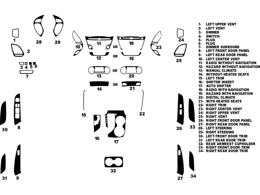 hyundai tucson 2010-2013 Dash Kit Diagram