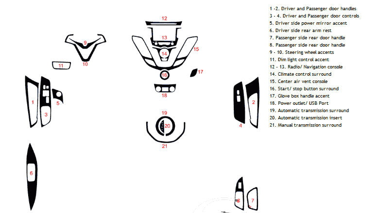hyundai veloster 2012-2017 Dash Kit Diagram