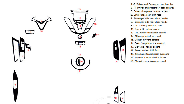 hyundai veloster 2012-2017 Dash Kit Diagram