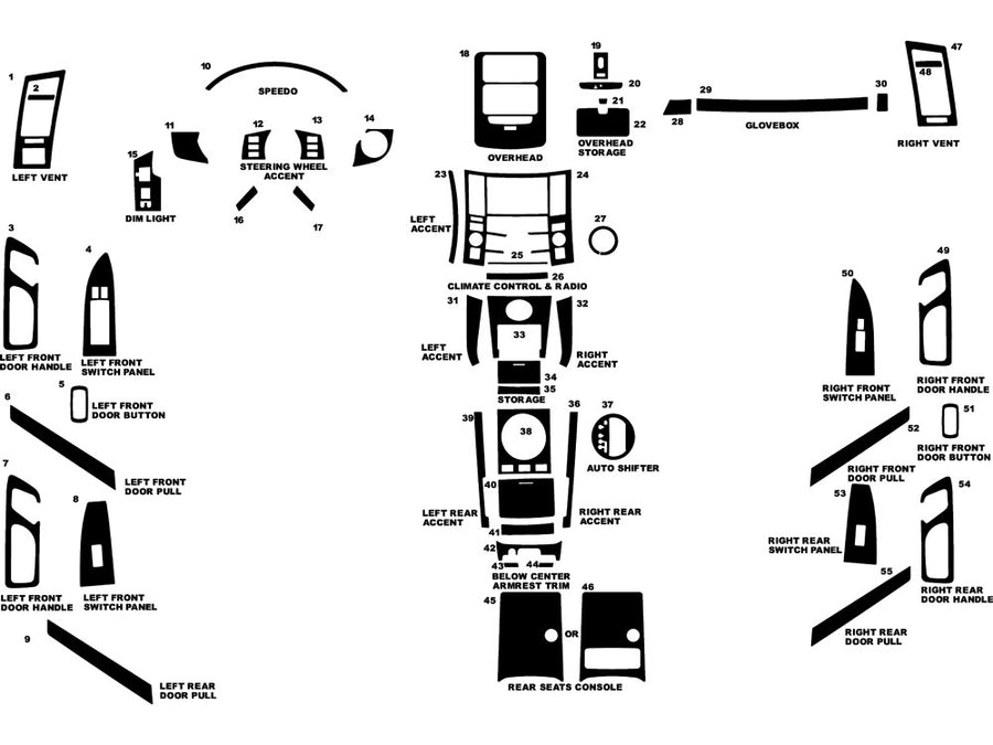 infiniti fx35 2006-2008 Dash Kit Diagram