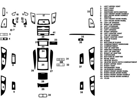 infiniti fx50 2009-2013 Dash Kit Diagram