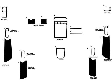 infiniti g20 1991-1996 Dash Kit Diagram